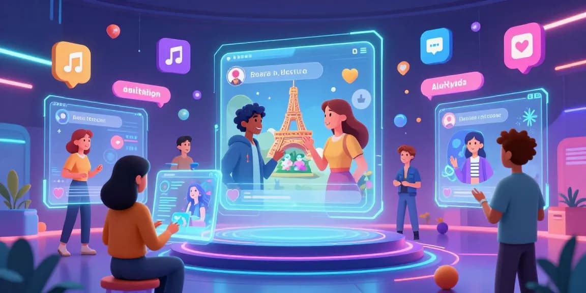 Engaging AI 18+ chat environment featuring animated characters and dynamic interactions.