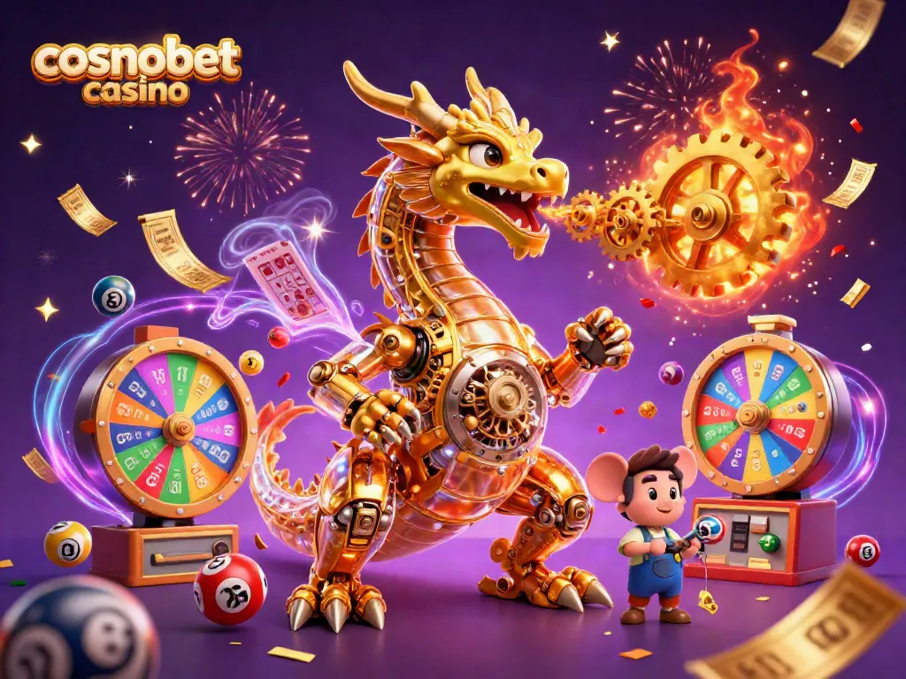 Experience the excitement at Cosmobet Casino with vibrant slots and dynamic gaming elements.