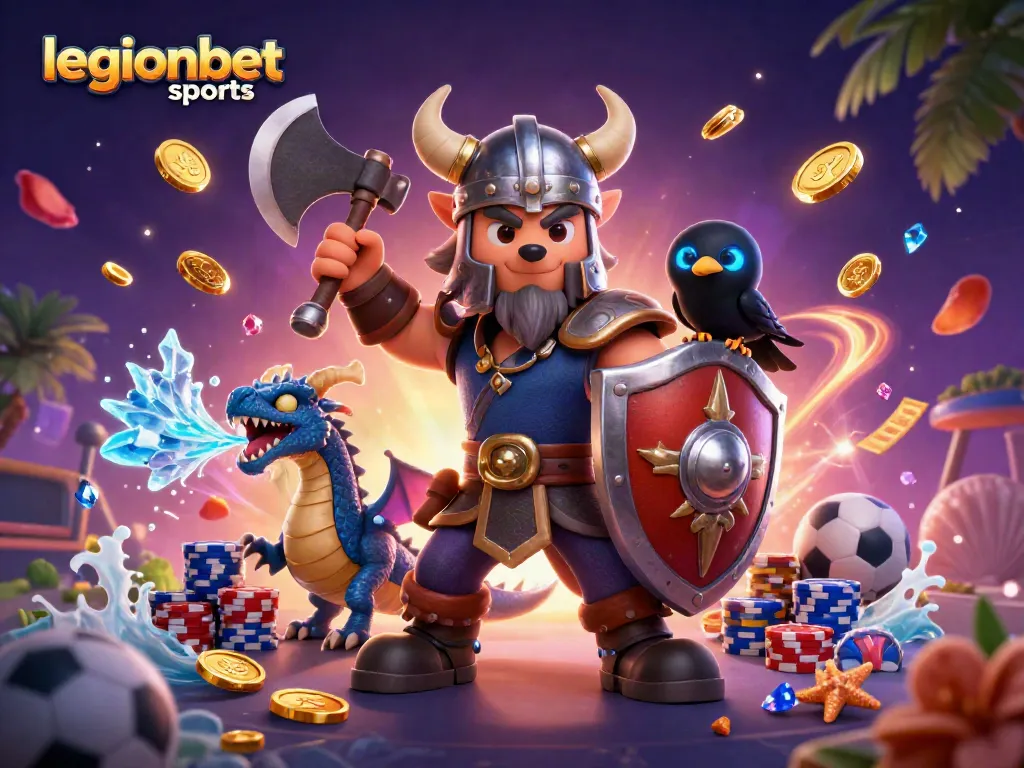 Engage with legionbet sports through exciting gameplay featuring Bet slips, sports balls, and colorful chips.