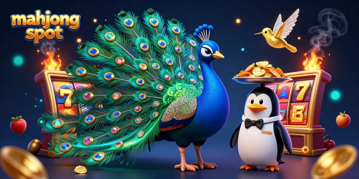 Immerse in the mahjong slot with vibrant peacock, chips, and dynamic game elements.