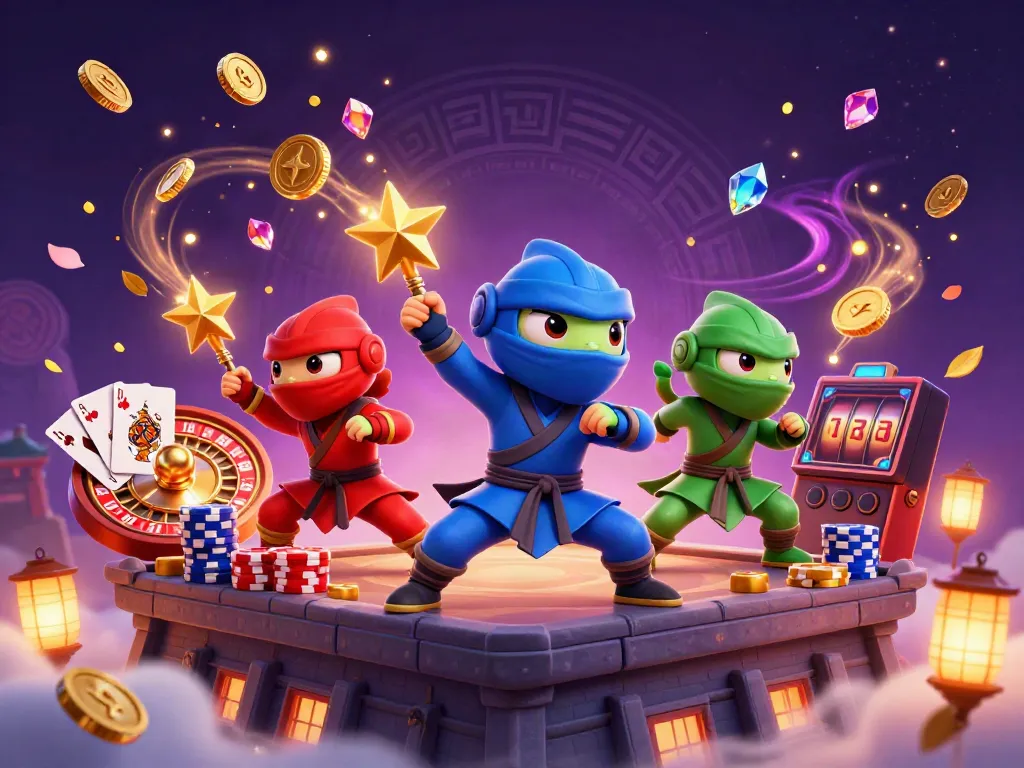 Experience thrilling action with villageclubbathford's dynamic chameleon ninja scene, featuring casino gaming elements.